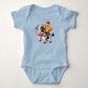 Kuh/Huhn niedlich Cartoon Baby Strampler