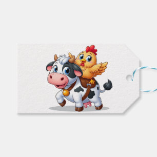 Kuh/Huhn niedlich Cartoon Geschenkanhänger