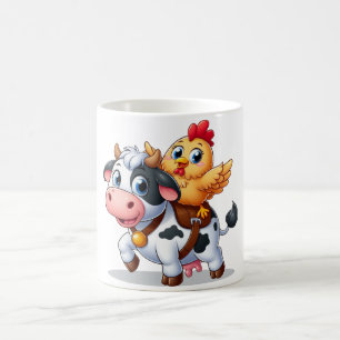 Kuh/Huhn niedlich Cartoon Kaffeetasse
