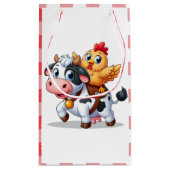 Kuh/Huhn niedlich Cartoon Kleine Geschenktüte (Rückseite)