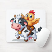 Kuh/Huhn niedlich Cartoon Mousepad (Mit Mouse)