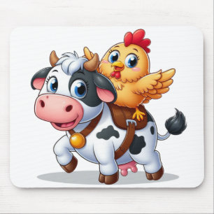 Kuh/Huhn niedlich Cartoon Mousepad