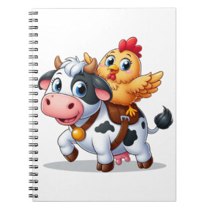 Kuh/Huhn niedlich Cartoon Notizblock