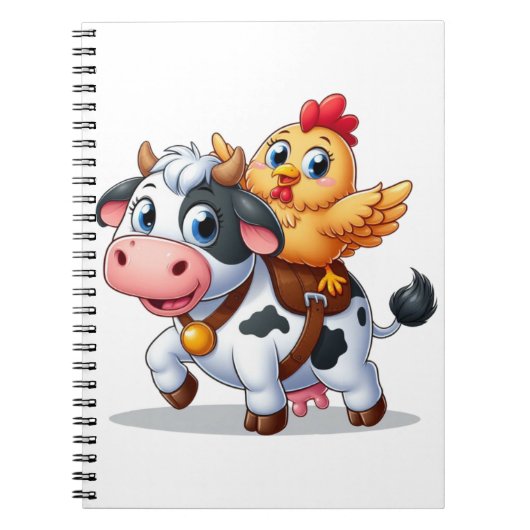 Kuh/Huhn niedlich Cartoon Notizblock (Vorderseite)