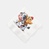 Kuh/Huhn niedlich Cartoon Serviette (Ecke)