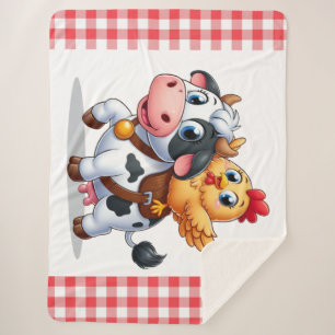 Kuh/Huhn niedlich Cartoon Sherpadecke