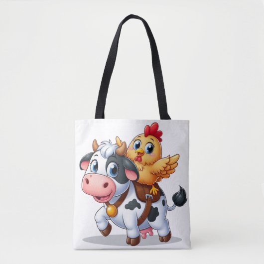 Kuh/Huhn niedlich Cartoon Tasche (Vorderseite)