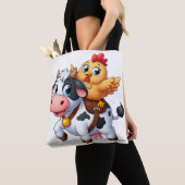Kuh/Huhn niedlich Cartoon Tasche (Von Nahem)