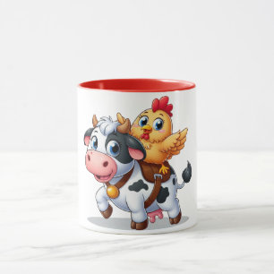 Kuh/Huhn niedlich Cartoon Tasse