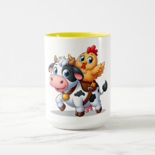 Kuh/Huhn niedlich Cartoon Tasse