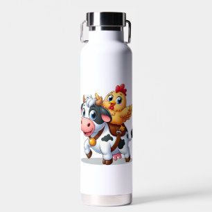 Kuh/Huhn niedlich Cartoon Trinkflasche