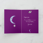 Kuh hüpft über den Mond, Lila Sobriety Karte (Innenseite)