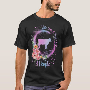 Kuh Ich mag Kühe und vielleicht 3 Personen Tierfar T-Shirt