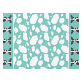 Kuh Illustration Aquamarin Reverse Print Farm Tier Tischdecke (Vorderseite (Horizontal))