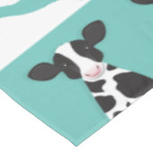Kuh Illustration Aquamarin Reverse Print Farm Tier Tischdecke (Schrägansicht)