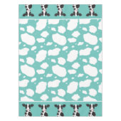 Kuh Illustration Aquamarin Reverse Print Farm Tier Tischdecke (Vorderseite)