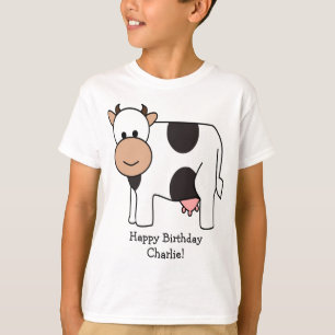 Kuh-Illustration mit individuellem Text auf Kleidu T-Shirt