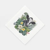 Kuh im Blütendschungel, tropische Kuh Serviette (Ecke)