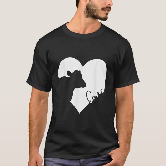 Kuh im Herzen Kühe Liebe Geschenk T-Shirt (Vorderseite)