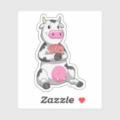 Kuh im Poker mit Poker-Karten Aufkleber (Blatt)