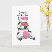 Kuh im Poker mit Poker-Karten Karte (Gelbe Blume)