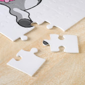 Kuh im Poker mit Poker-Karten Puzzle (Seite)