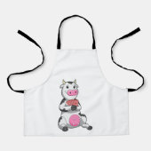 Kuh im Poker mit Poker-Karten Schürze (Vorderseite)