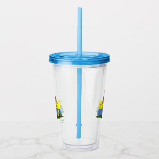 Kuh im Pool Acryltrinkbecher (Rechts)