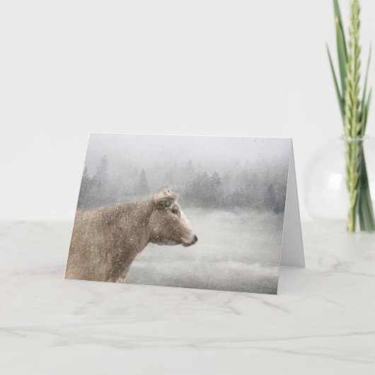 Kuh im sinkenden Schnee Karte (Vorderseite)