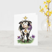 Kuh in den Blumen - Anmerkungs-Karte Karte (Gelbe Blume)