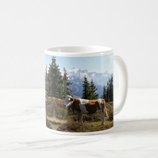 Kuh in den österreichischen Alpen Kaffeetasse (VorderseiteRechts)