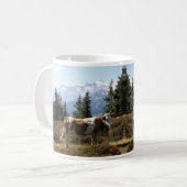 Kuh in den österreichischen Alpen Kaffeetasse (Vorderseite Links)