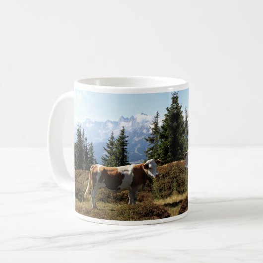 Kuh in den österreichischen Alpen Kaffeetasse (Vorderseite Links)