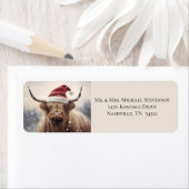 Kuh in der Weihnachtsmannmütze Weihnachts-Rücksend (Insitu)