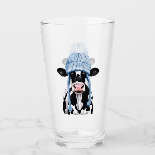 Kuh in einem Hut. Glas (Vorderseite)