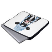 Kuh in einem Hut. Laptopschutzhülle (Vorne Knopf)