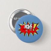Kuh in einer KAPOW-Sternexplosion Button (Vorne & Hinten)