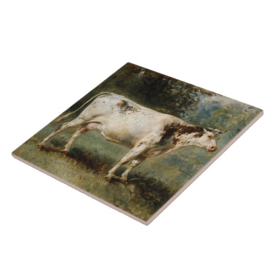 Kuh in einer ländlichen Landschaft (Zuchttier) Fliese (Seite)