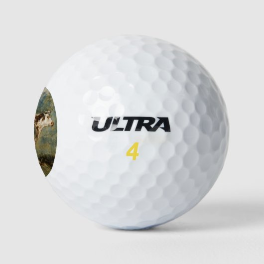 Kuh in einer ländlichen Landschaft (Zuchttier) Golfball (Logo)