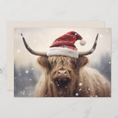 Kuh in einer Weihnachtsmannmütze Weihnachten Urlau (Vorne/Hinten)