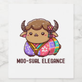 Kuh in Elegance im Hochland Weinetikett (Einzelnes Label)