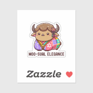 Kuh in Eleganz im Highland Aufkleber