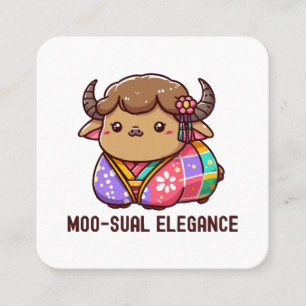 Kuh in Eleganz im Highland Quadratische Visitenkarte