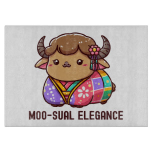 Kuh in Eleganz im Hochland Schneidebrett