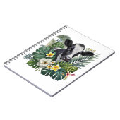 Kuh in floraler Jungle Png, tropische Kuh Notizblock (Linke Seite)