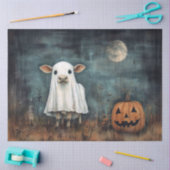 Kuh in GastKostüm mit Pumpkin und Vollmond Seidenpapier (Basteln)