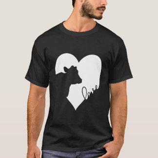 Kuh in Herz Kühe Liebe T-Shirt