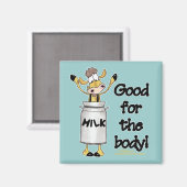 Kuh in Milchdose Magnet (Vorderseite/Rückseite)