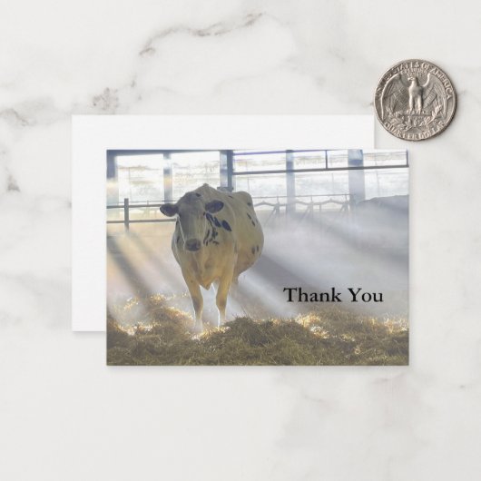 Kuh in Nebel Danke Karte (Vorderseite/Rückseite Beispiel)