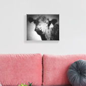 Kuh in Schwarz-Weiß-Leinwand Leinwanddruck (Insitu (Wohnzimmer))